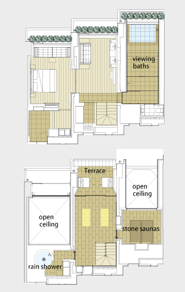 The Bella Vista Maisonette Spa Suite layout