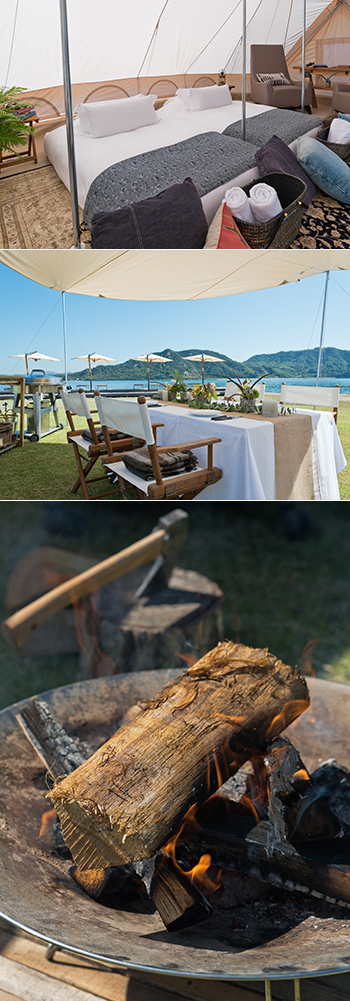 ラグジュアリー キャンプ BBQ